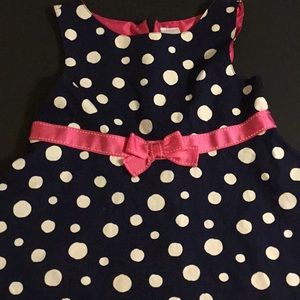 Gymboree navy and white polka dot dress size 7.